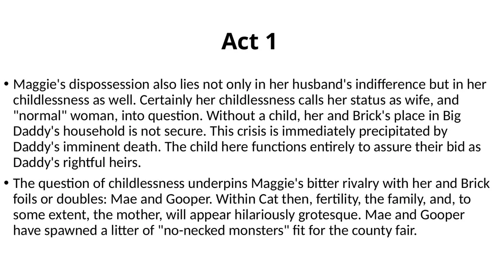 Cat on a Hot Tin Roof Act 1 Tennessee Williams - slide 4 of 12
