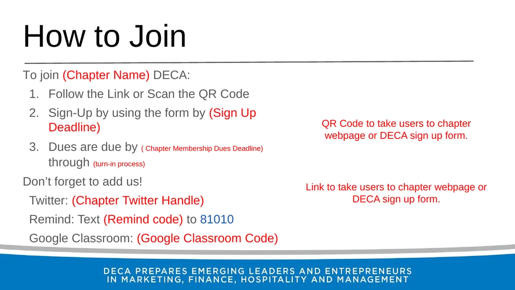 Welcome to (Chapter Name) DECA What is DECA? DECA - slide 7 of 7