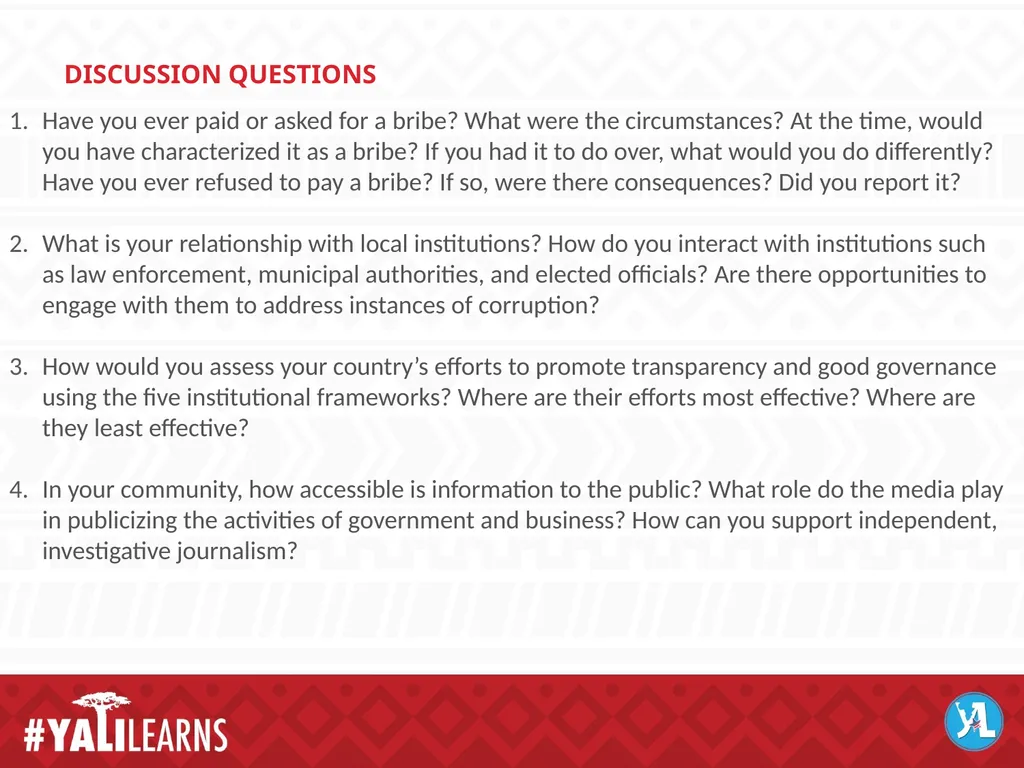 Responsible Leadership on Transparency and Good - slide 4 of 6