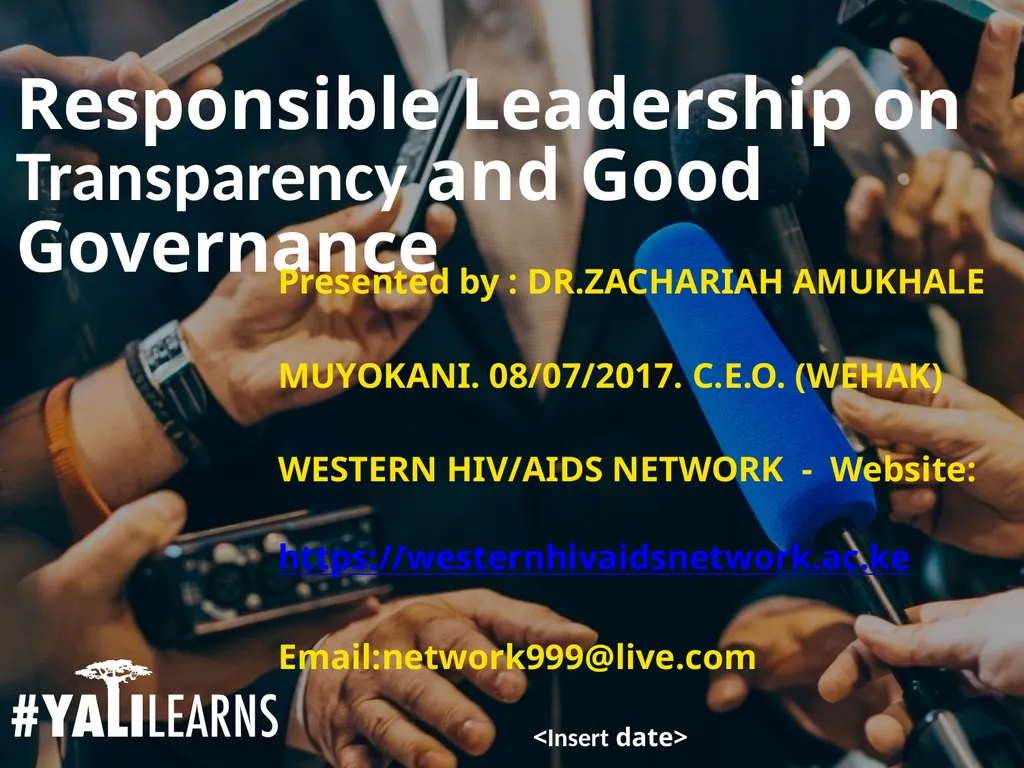 Responsible Leadership on Transparency and Good - slide 1 of 6