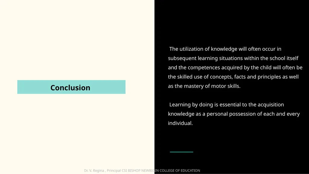 KNOWLEDGE AND CURRICULUM Unit III - Child Centred - slide 20 of 21