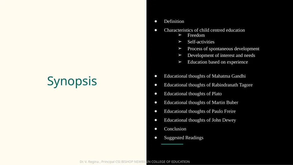 KNOWLEDGE AND CURRICULUM Unit III - Child Centred - slide 2 of 21