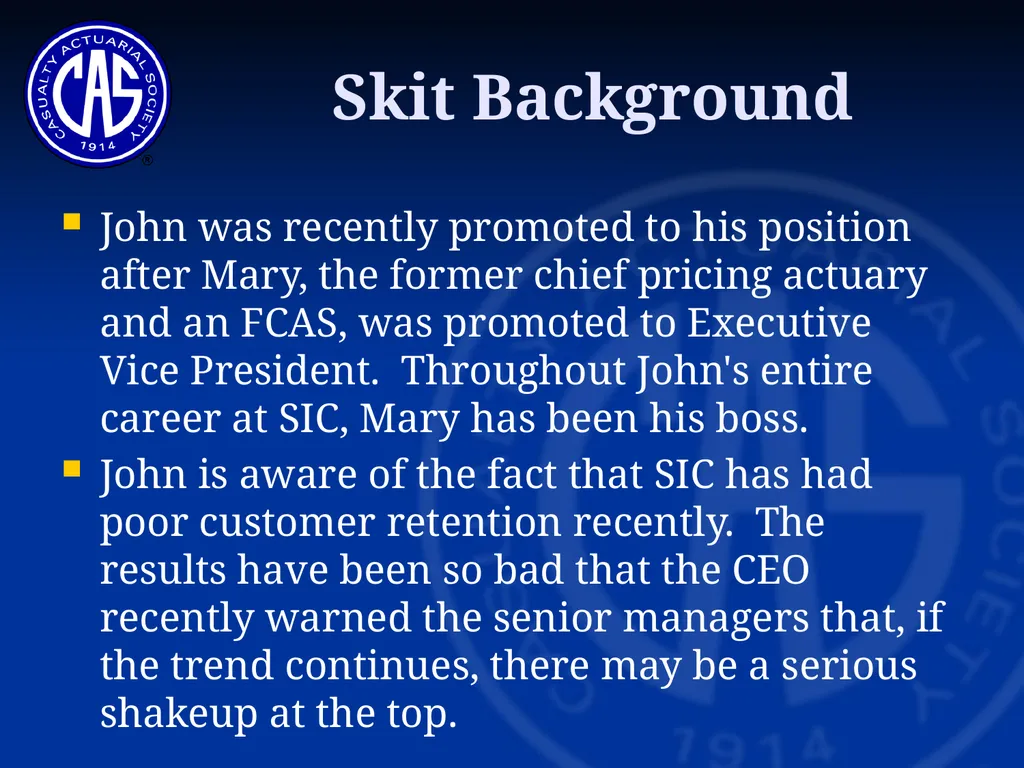 Skit on Ratemaking Committee on Professionalism - slide 3 of 23