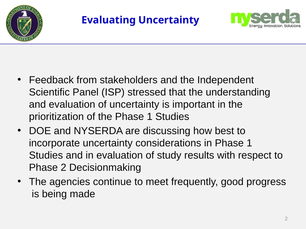 Phase 1 Studies Update Quarterly Public Meeting - slide 2 of 10