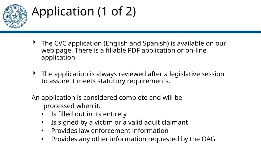 Crime Victims’ Compensation Program General - slide 24 of 61