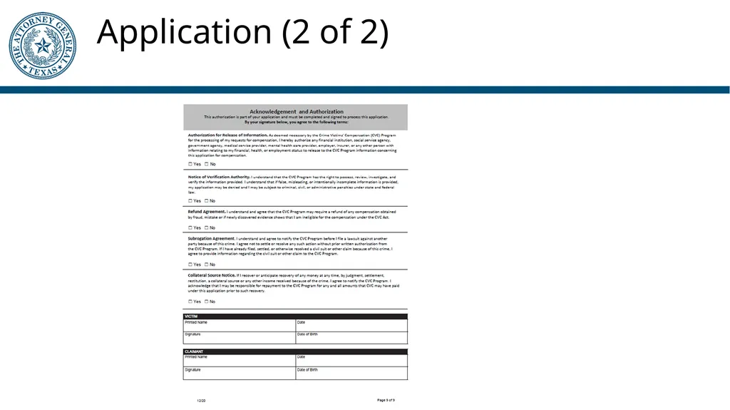 Crime Victims’ Compensation Program General - slide 25 of 61