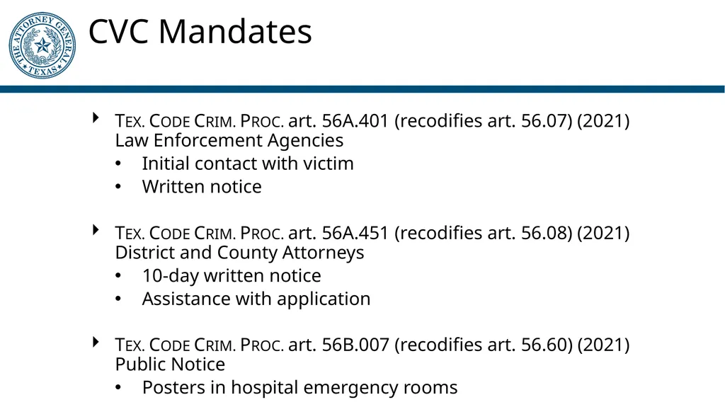 Crime Victims’ Compensation Program General - slide 6 of 61