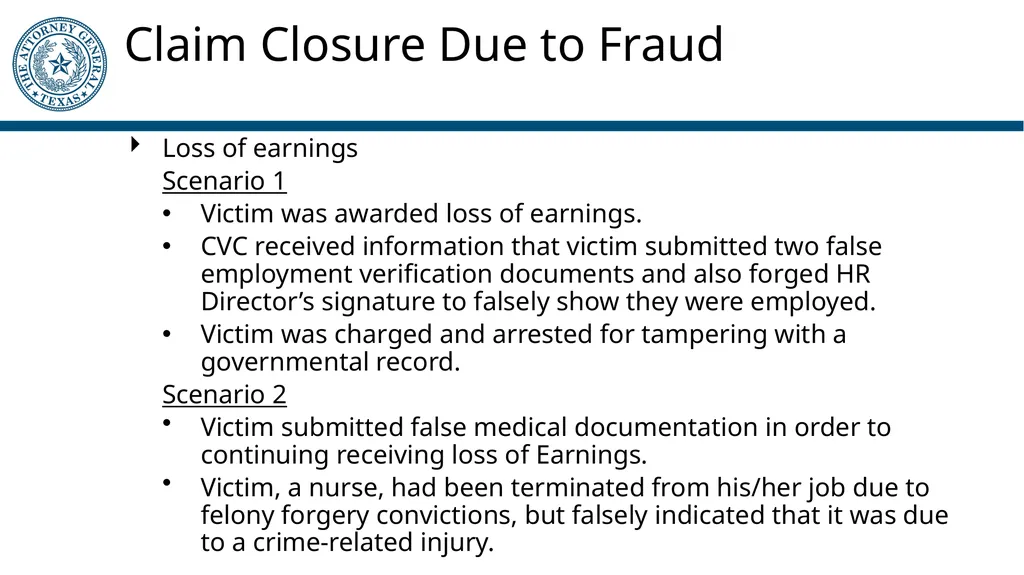 Crime Victims’ Compensation Program General - slide 52 of 61