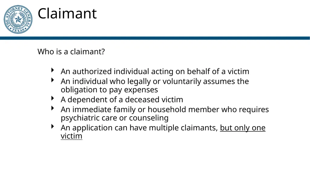 Crime Victims’ Compensation Program General - slide 13 of 61