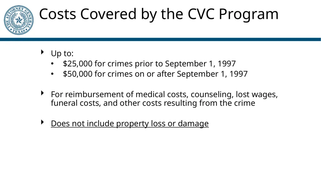 Crime Victims’ Compensation Program General - slide 26 of 61