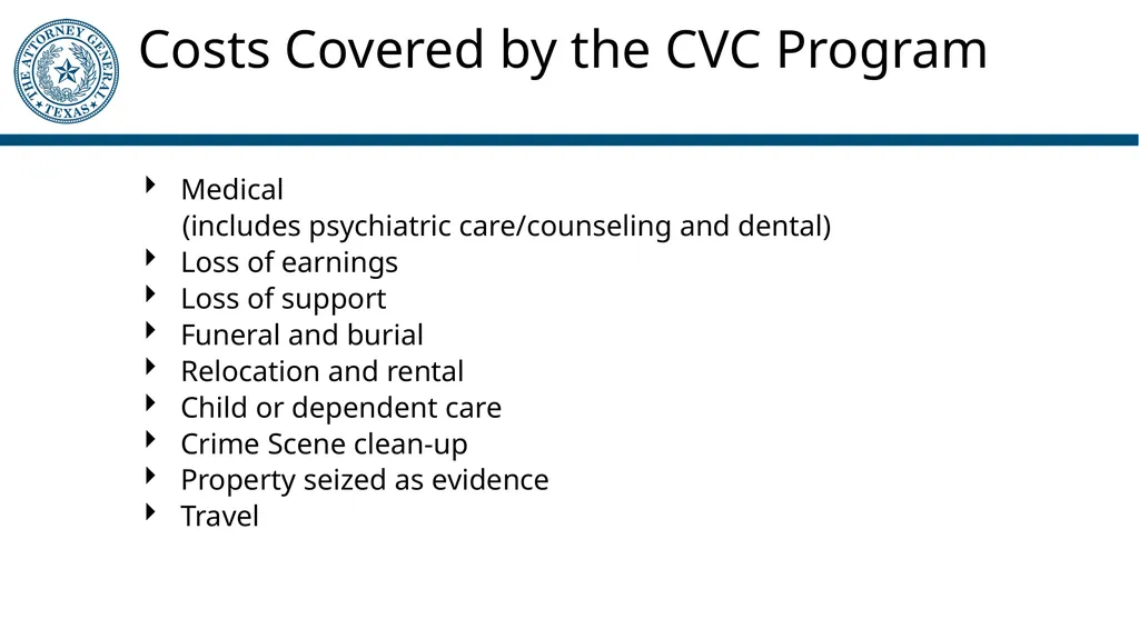Crime Victims’ Compensation Program General - slide 27 of 61