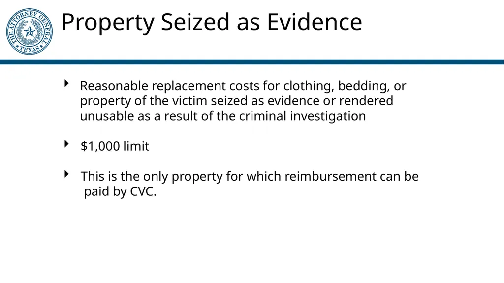 Crime Victims’ Compensation Program General - slide 47 of 61