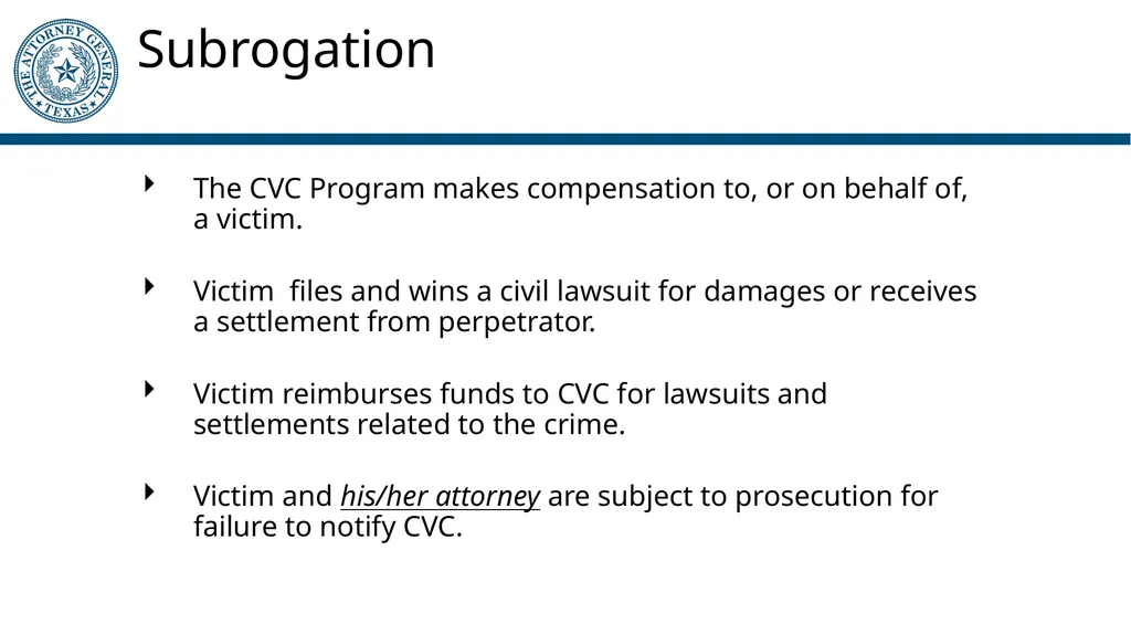 Crime Victims’ Compensation Program General - slide 9 of 61