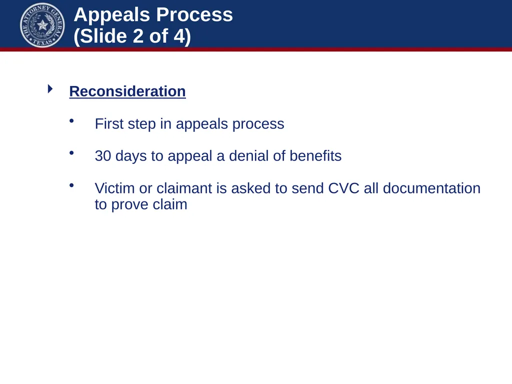 Crime Victims’ Compensation Conference Advanced - slide 86 of 92