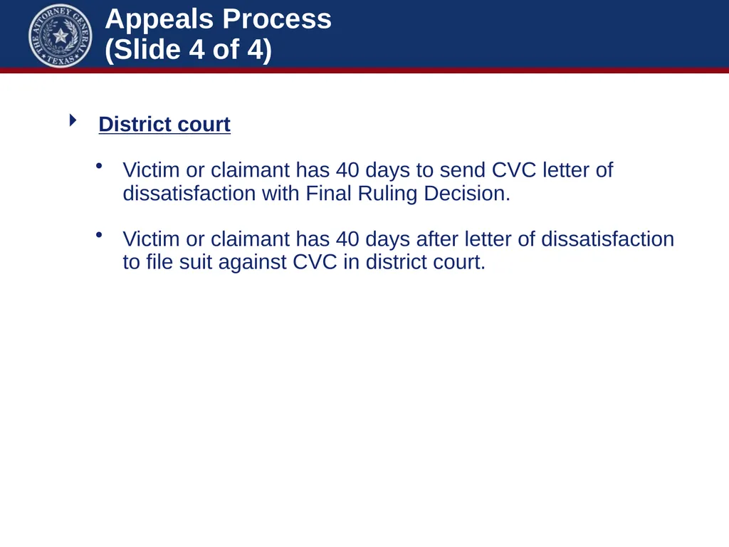 Crime Victims’ Compensation Conference Advanced - slide 88 of 92