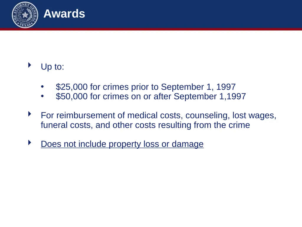 Crime Victims’ Compensation Conference Advanced - slide 40 of 92