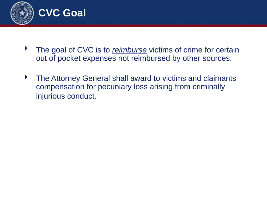Crime Victims’ Compensation Conference Advanced - slide 8 of 92