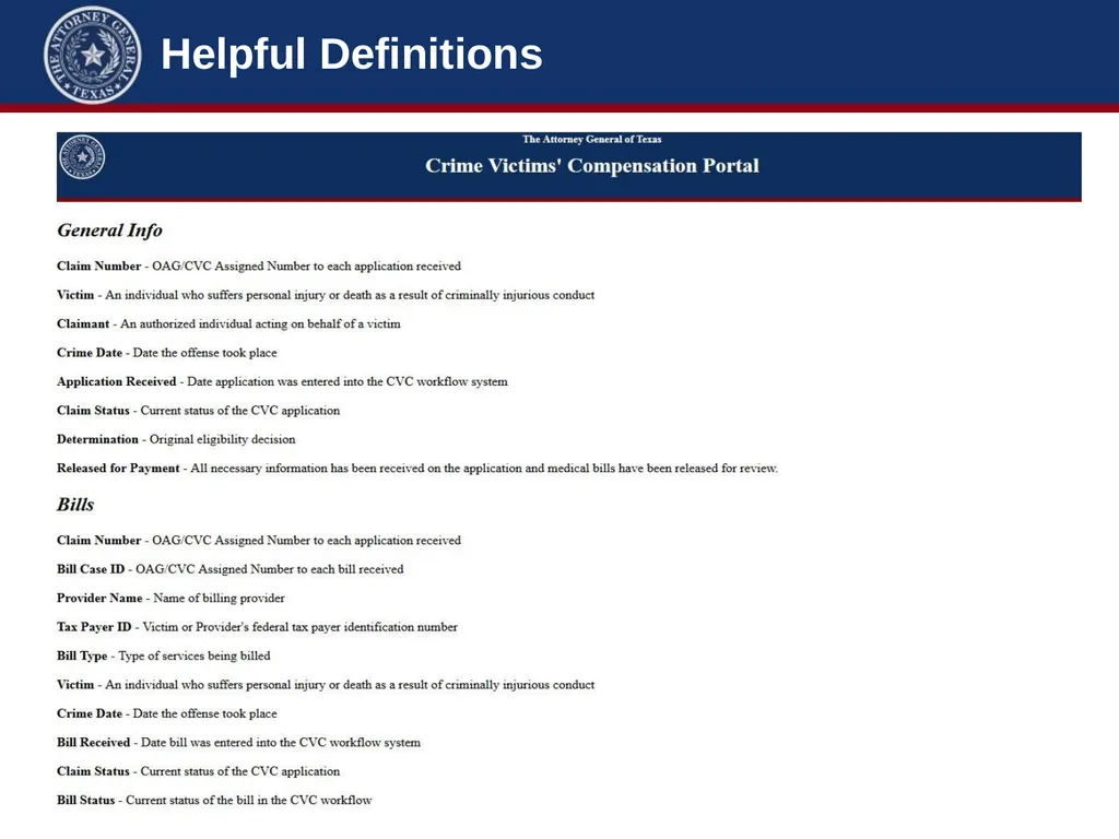 Crime Victims’ Compensation Conference Advanced - slide 15 of 92