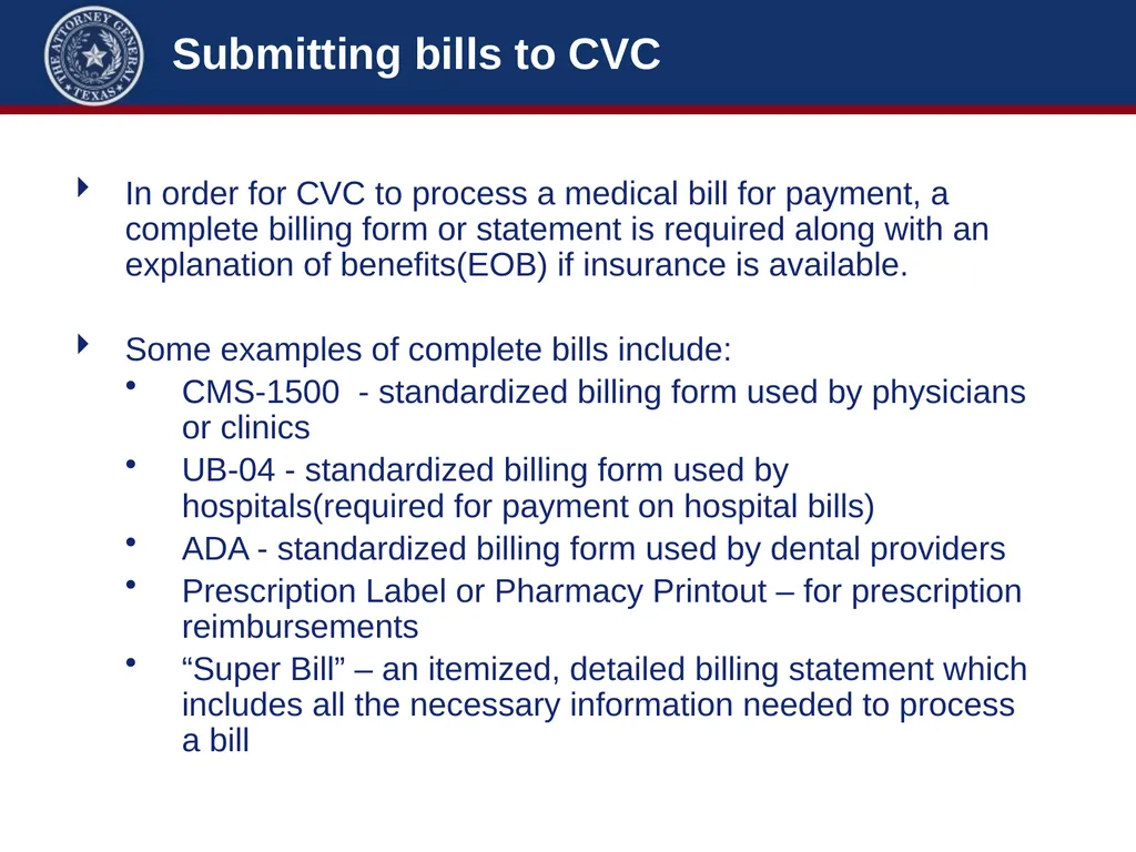 Crime Victims’ Compensation Conference Advanced - slide 46 of 92