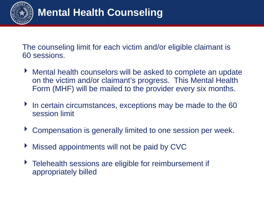 Crime Victims’ Compensation Conference Advanced - slide 50 of 92