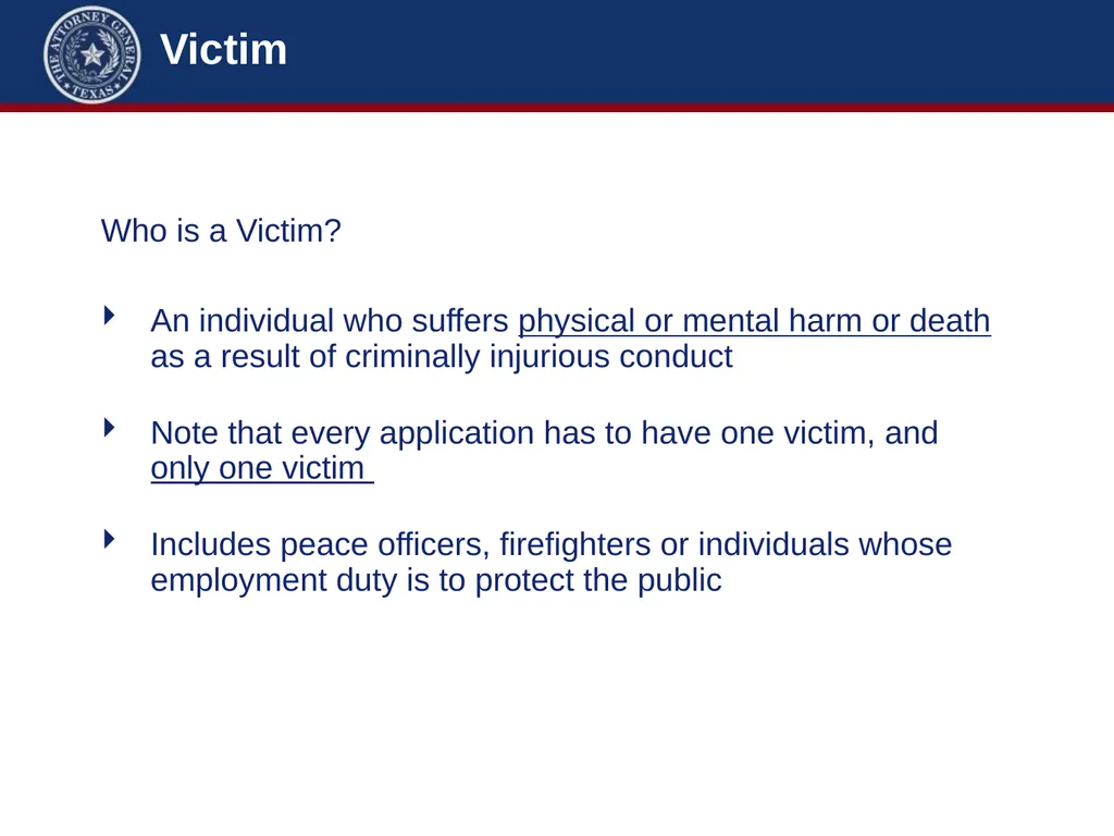 Crime Victims’ Compensation Conference Advanced - slide 26 of 92