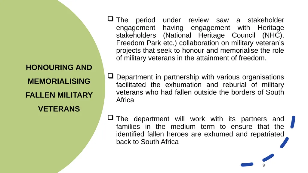 PRESENTATION TO THE PORTFOLIO COMMITTEE ON DEFENCE - slide 9 of 29