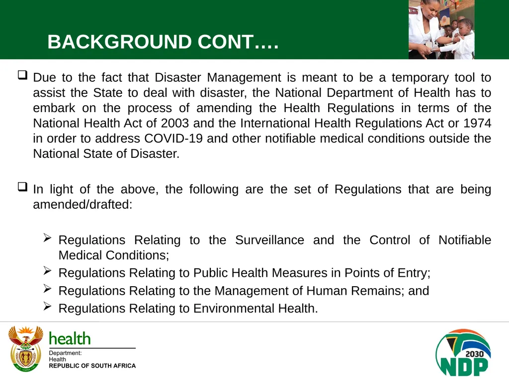 PORTFOLIO COMMITTEE BRIEFING DEPARTMENT OF HEALTH - slide 4 of 32