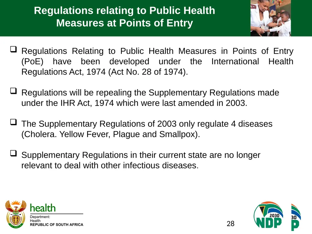 PORTFOLIO COMMITTEE BRIEFING DEPARTMENT OF HEALTH - slide 28 of 32