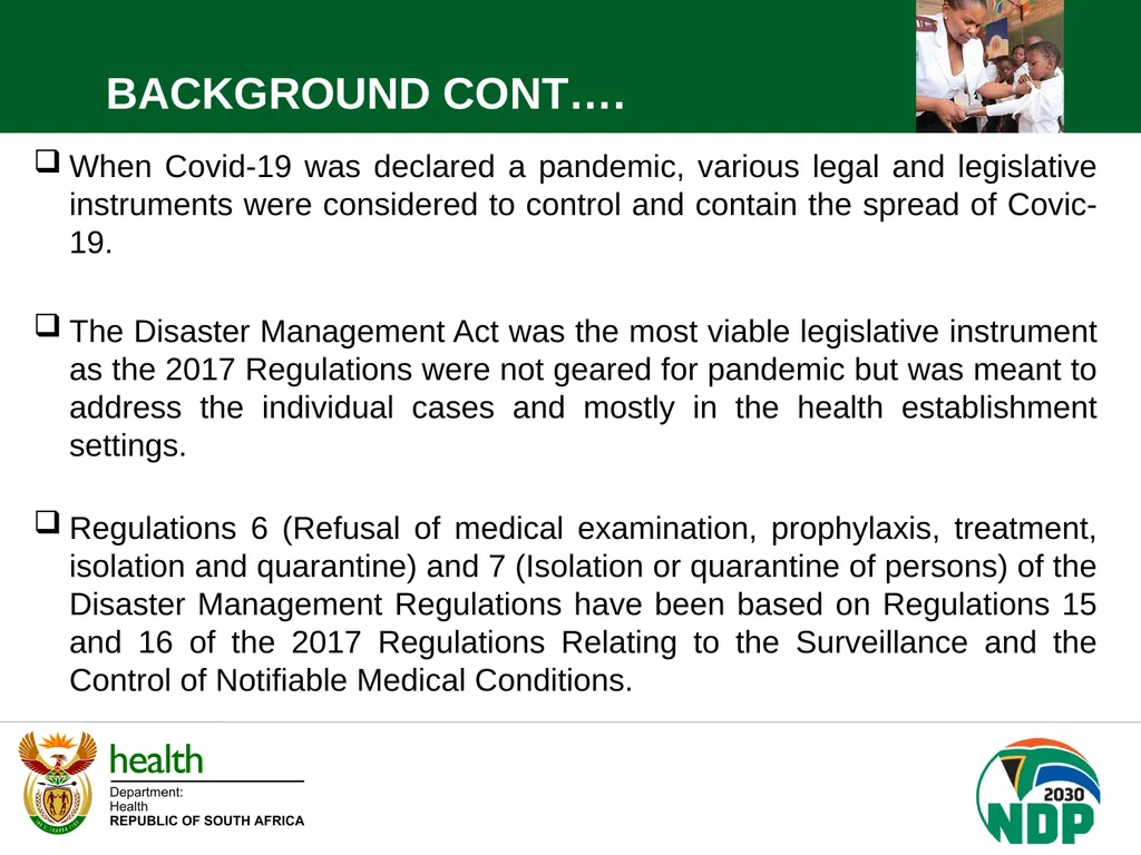 PORTFOLIO COMMITTEE BRIEFING DEPARTMENT OF HEALTH - slide 3 of 32