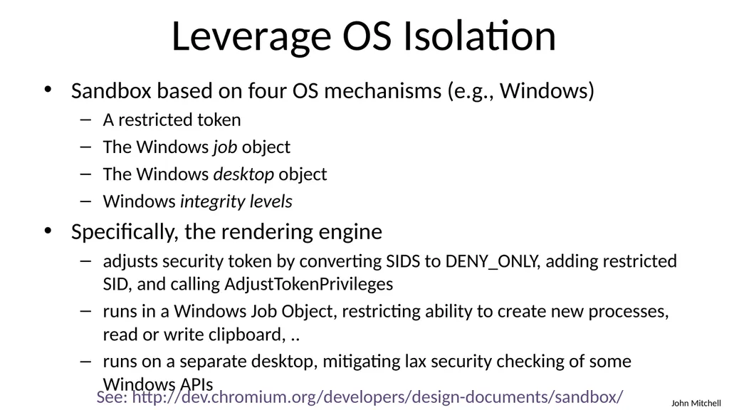 Secure Architecture Principles CS 155 Spring 2018 - slide 70 of 73