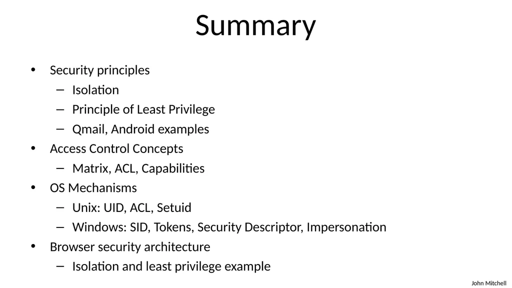 Secure Architecture Principles CS 155 Spring 2018 - slide 73 of 73