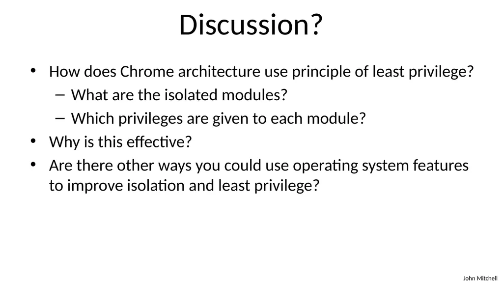 Secure Architecture Principles CS 155 Spring 2018 - slide 72 of 73
