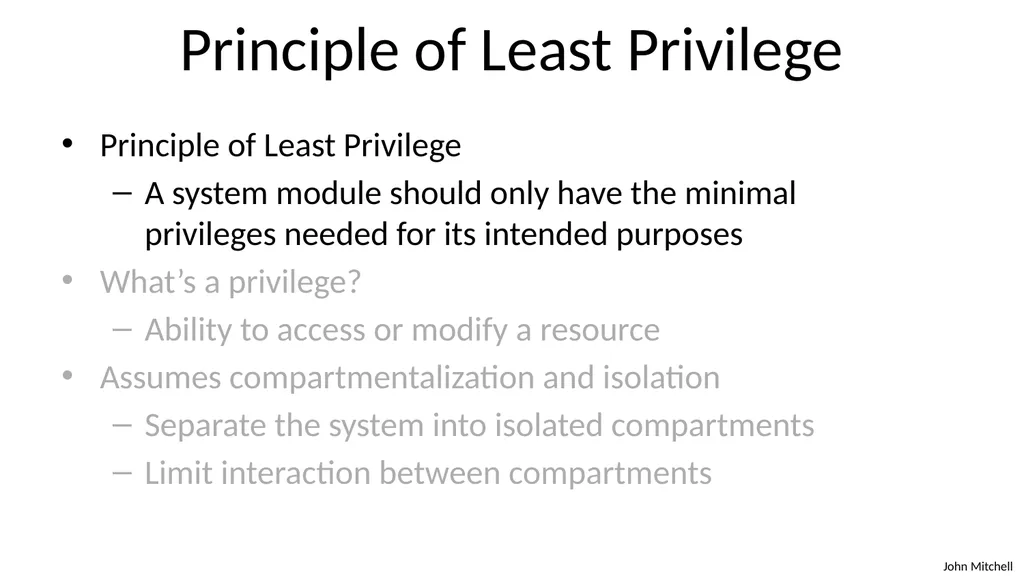 Secure Architecture Principles CS 155 Spring 2018 - slide 11 of 73