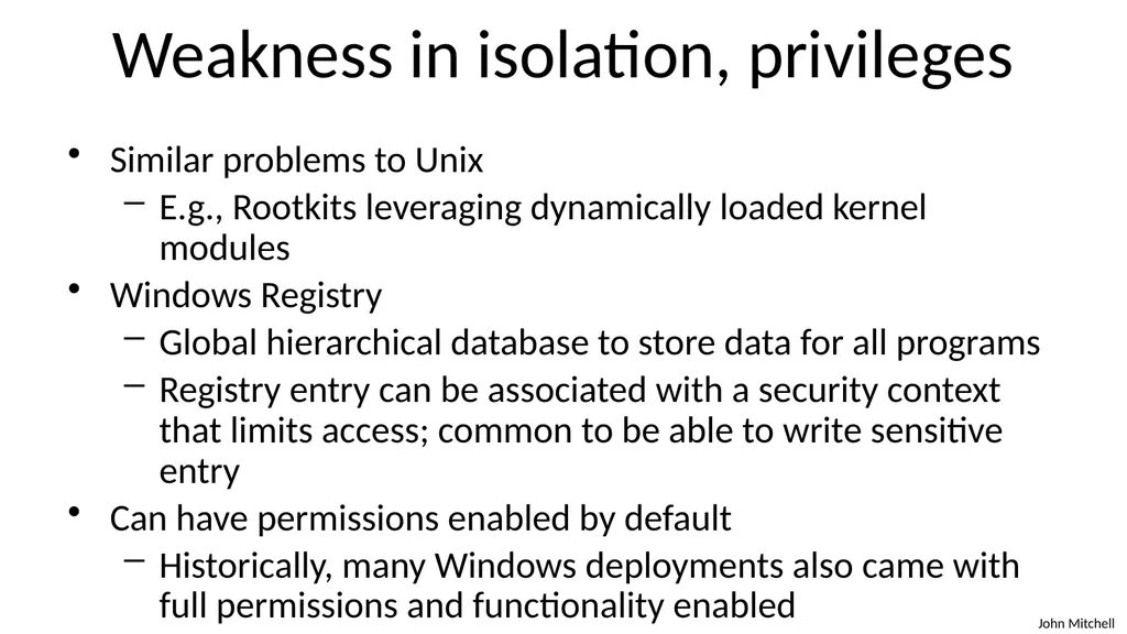 Secure Architecture Principles CS 155 Spring 2018 - slide 62 of 73