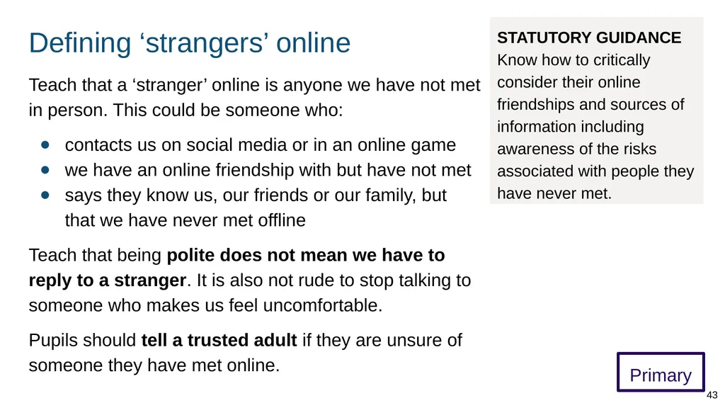 Teaching online relationships (primary), online - slide 43 of 104