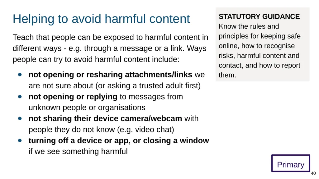 Teaching online relationships (primary), online - slide 40 of 104