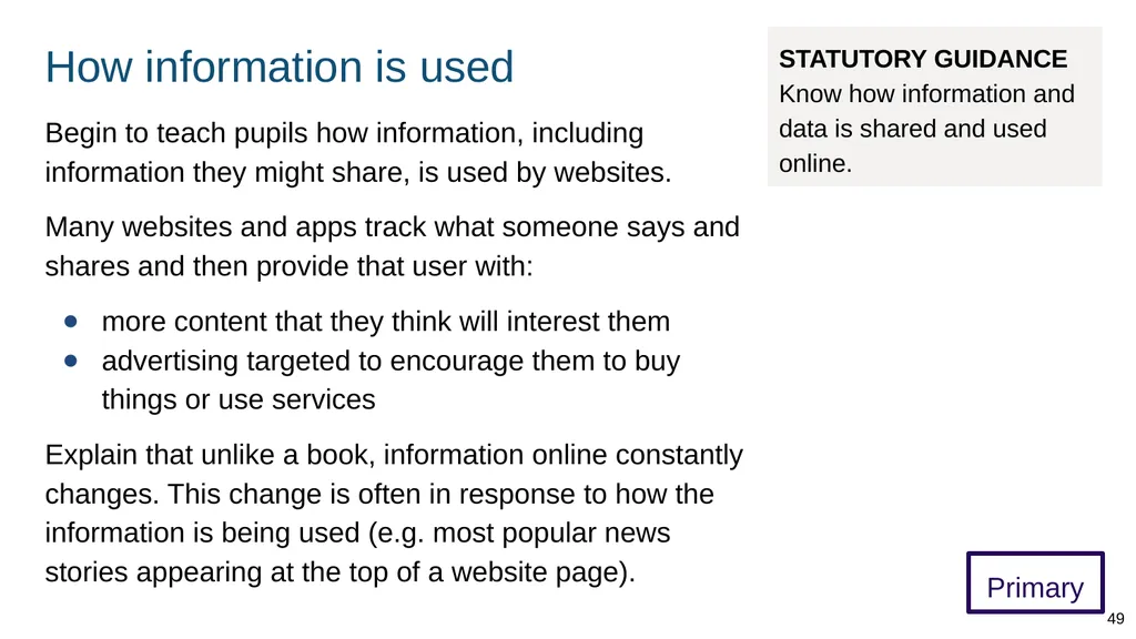 Teaching online relationships (primary), online - slide 49 of 104