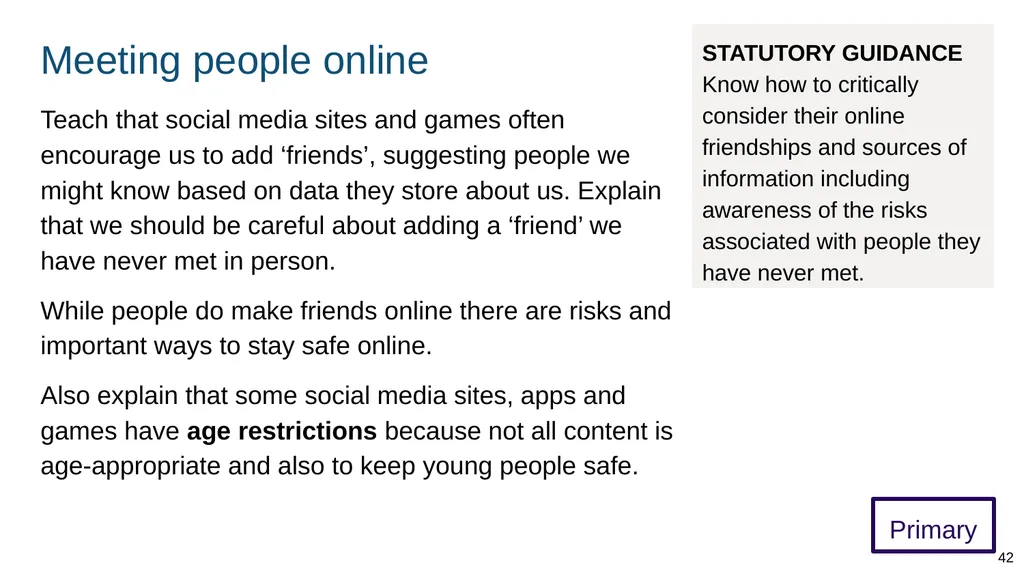 Teaching online relationships (primary), online - slide 42 of 104