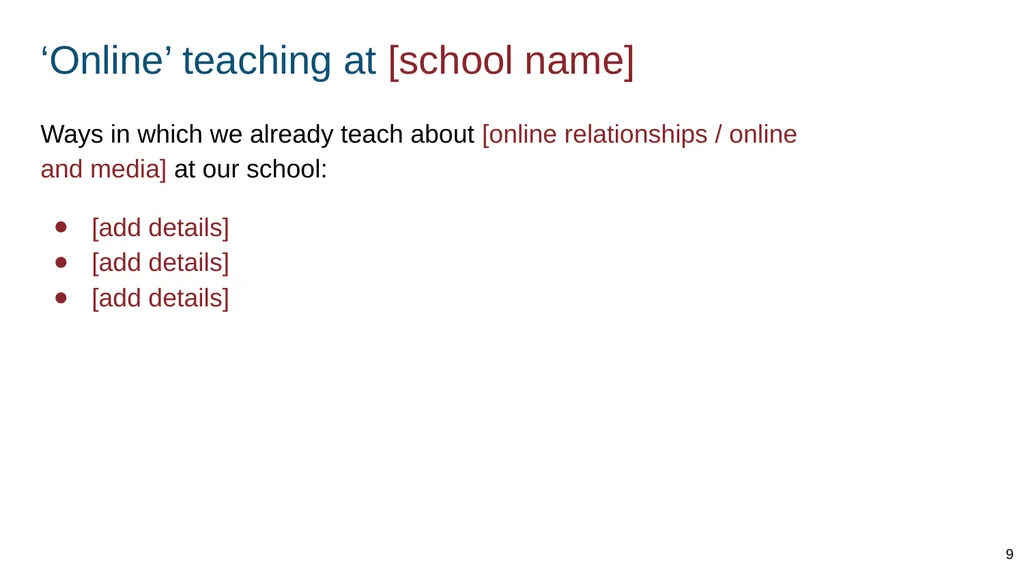 Teaching online relationships (primary), online - slide 9 of 104