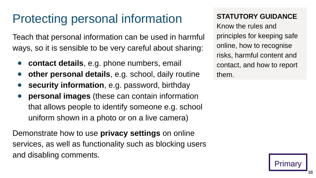 Teaching online relationships (primary), online - slide 38 of 104