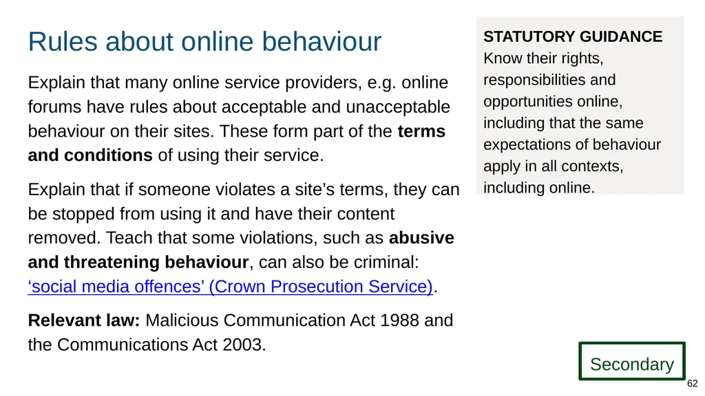 Teaching online relationships (primary), online - slide 62 of 104