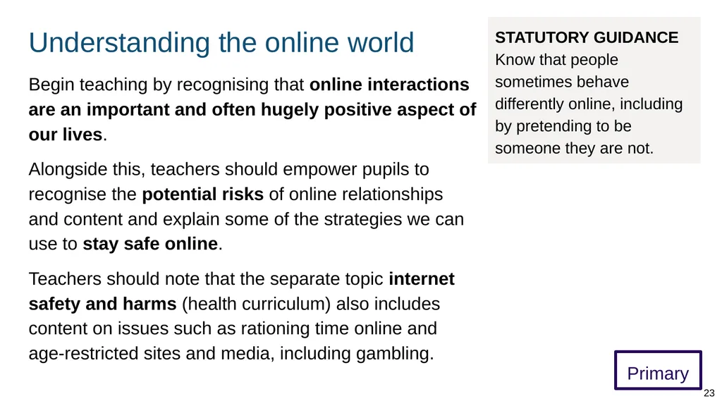Teaching online relationships (primary), online - slide 23 of 104