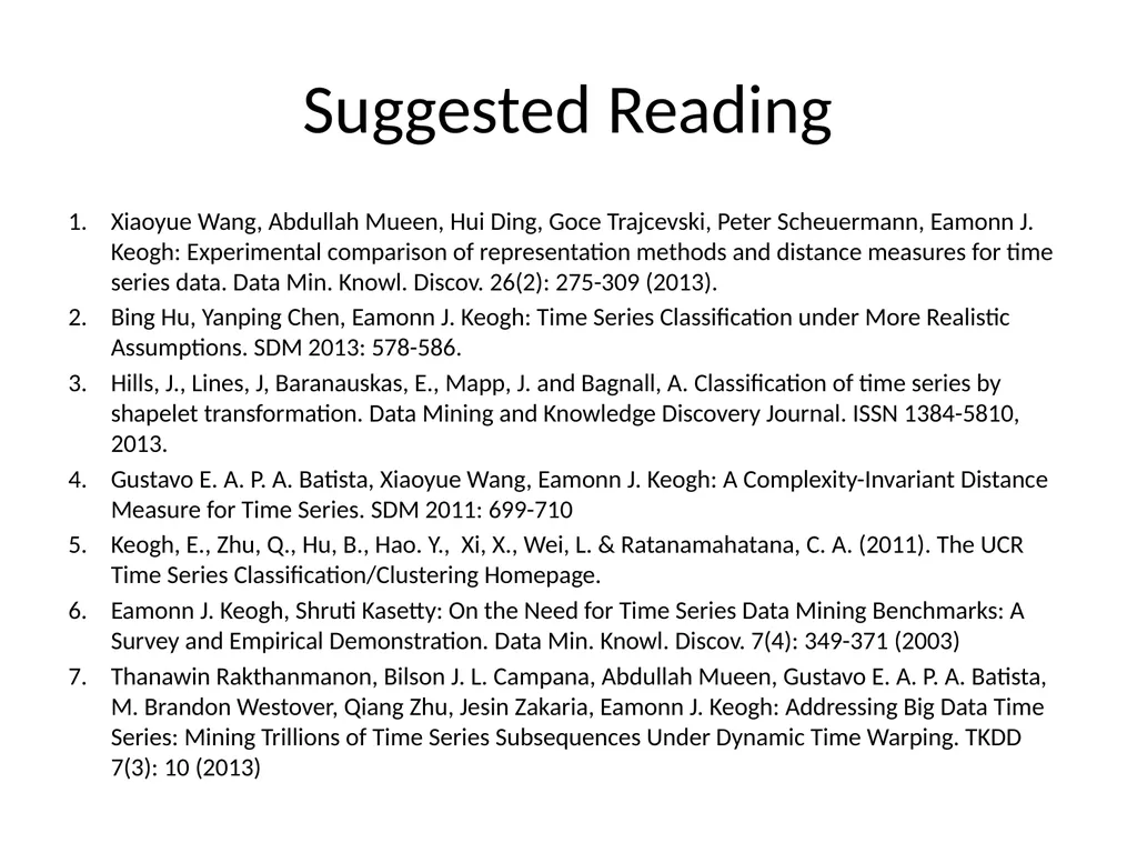 UCR Time Series Classification Archive Please - slide 10 of 14