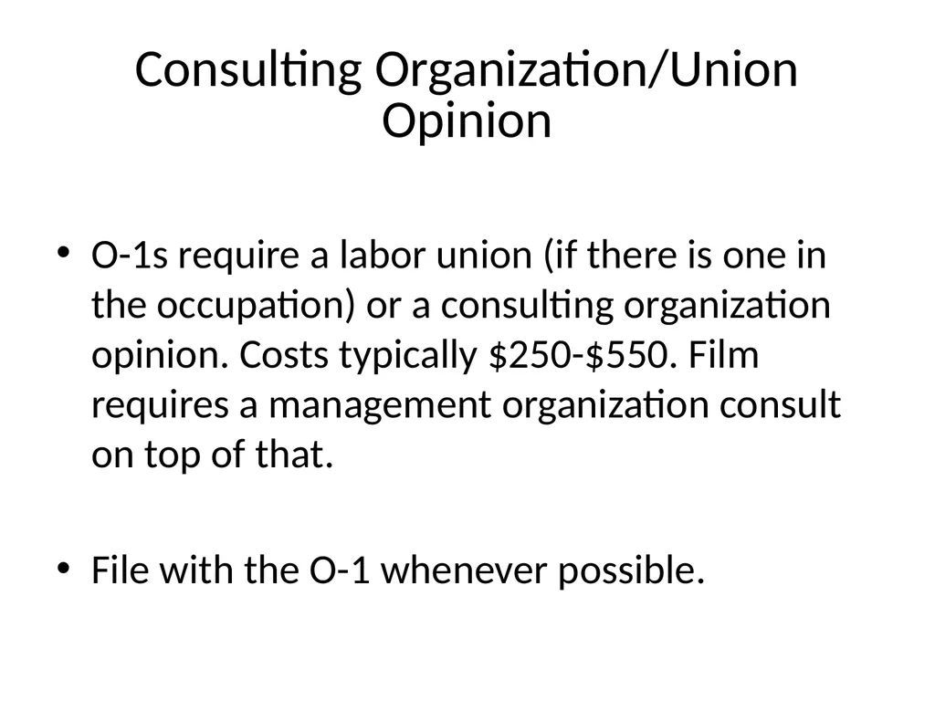 Visa Options for Artists and Professional Workers: - slide 30 of 71