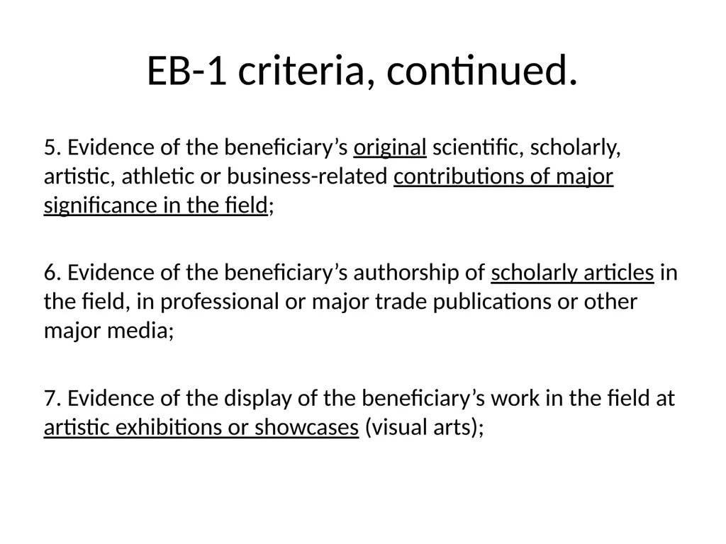 Visa Options for Artists and Professional Workers: - slide 49 of 71
