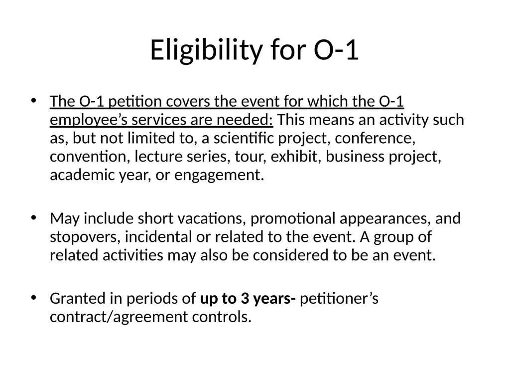 Visa Options for Artists and Professional Workers: - slide 20 of 71