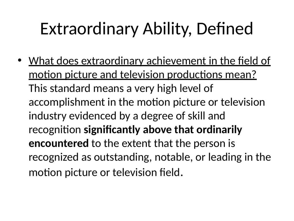 Visa Options for Artists and Professional Workers: - slide 23 of 71