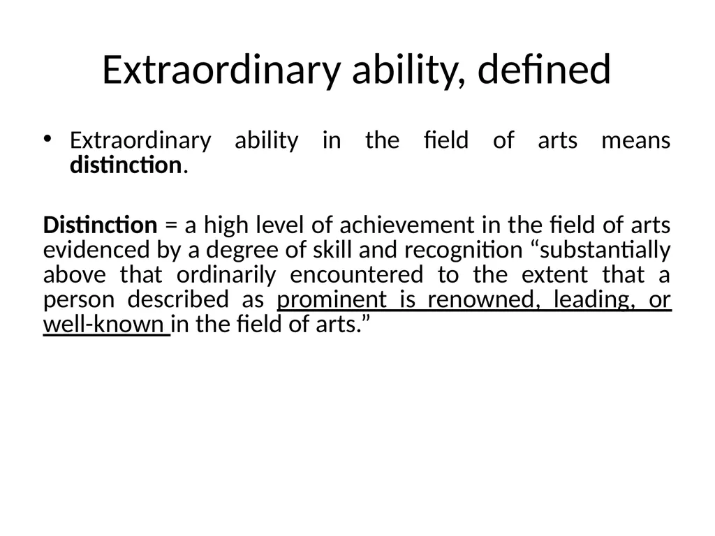 Visa Options for Artists and Professional Workers: - slide 21 of 71