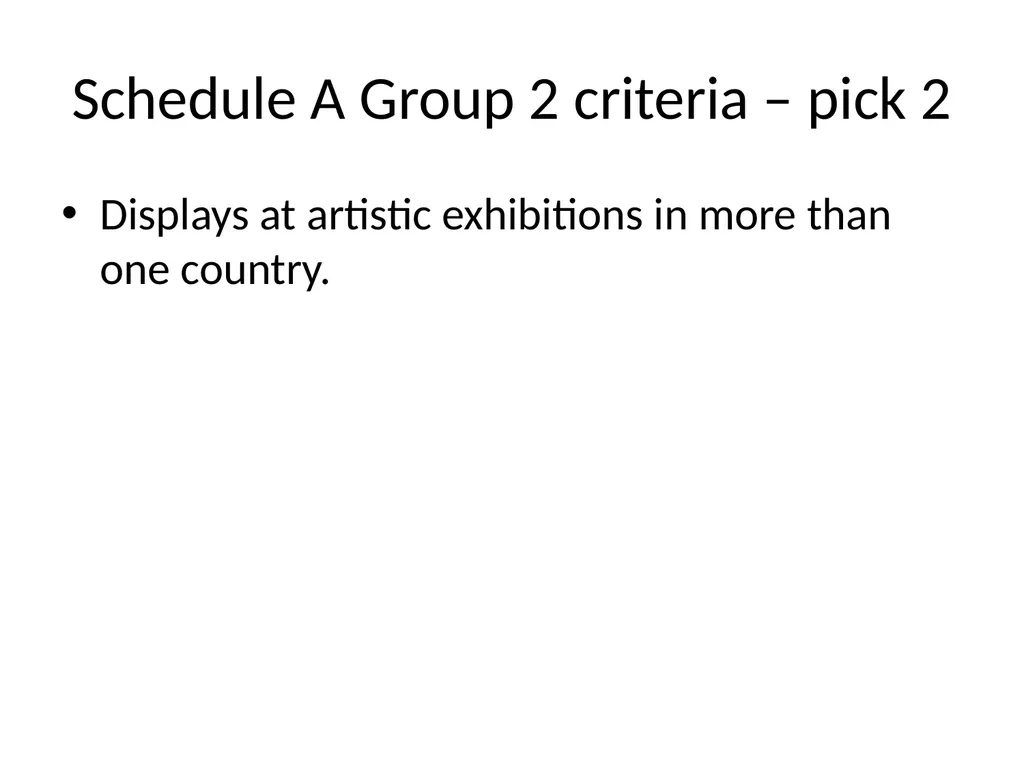 Visa Options for Artists and Professional Workers: - slide 67 of 71