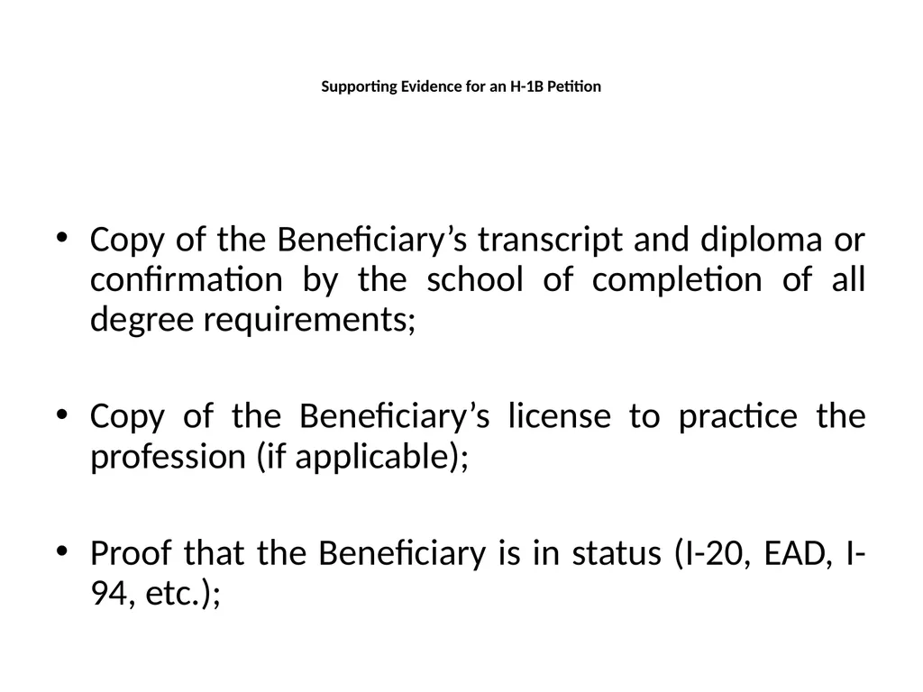 Visa Options for Artists and Professional Workers: - slide 17 of 71